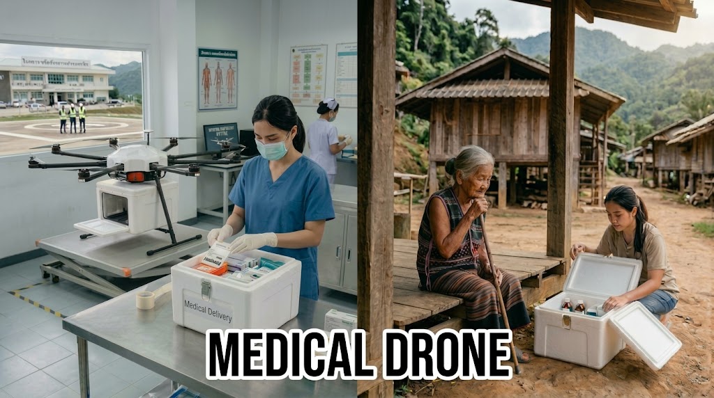 “Medical Drone ส่งยา ลดเวลาถึงผู้ป่วย”