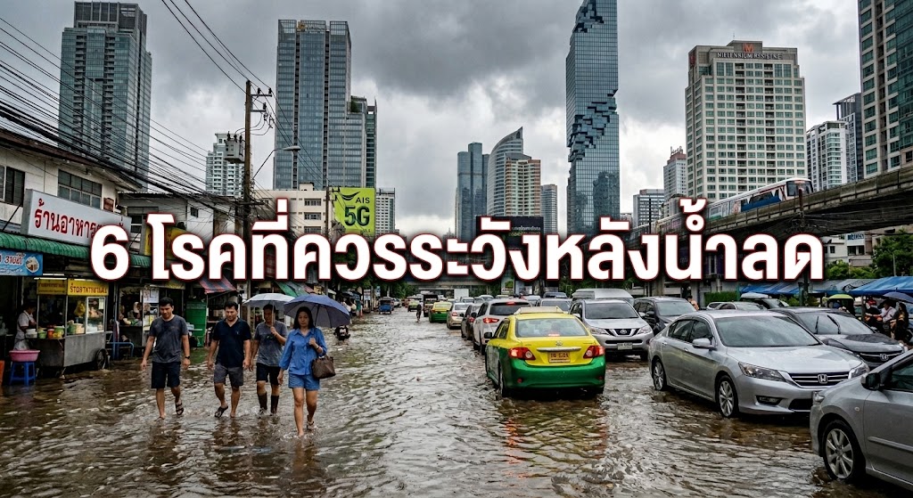 6 โรค ที่ควรระวังหลังน้ำท่วม