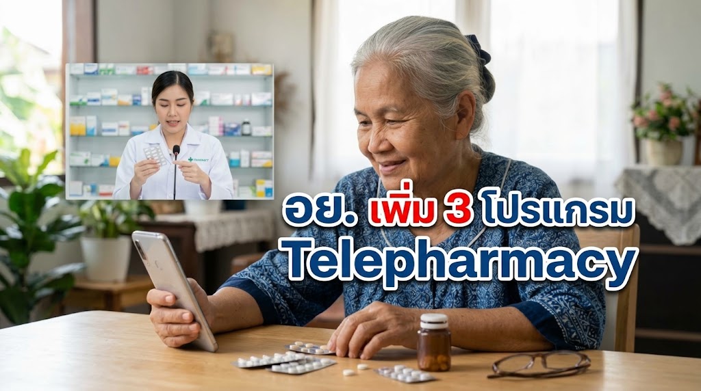 อย. เพิ่ม 3 โปรแกรม Telepharmacy ดันบริการเภสัชกรรมทางไกลในไทย รวม 15 โปรแกรม